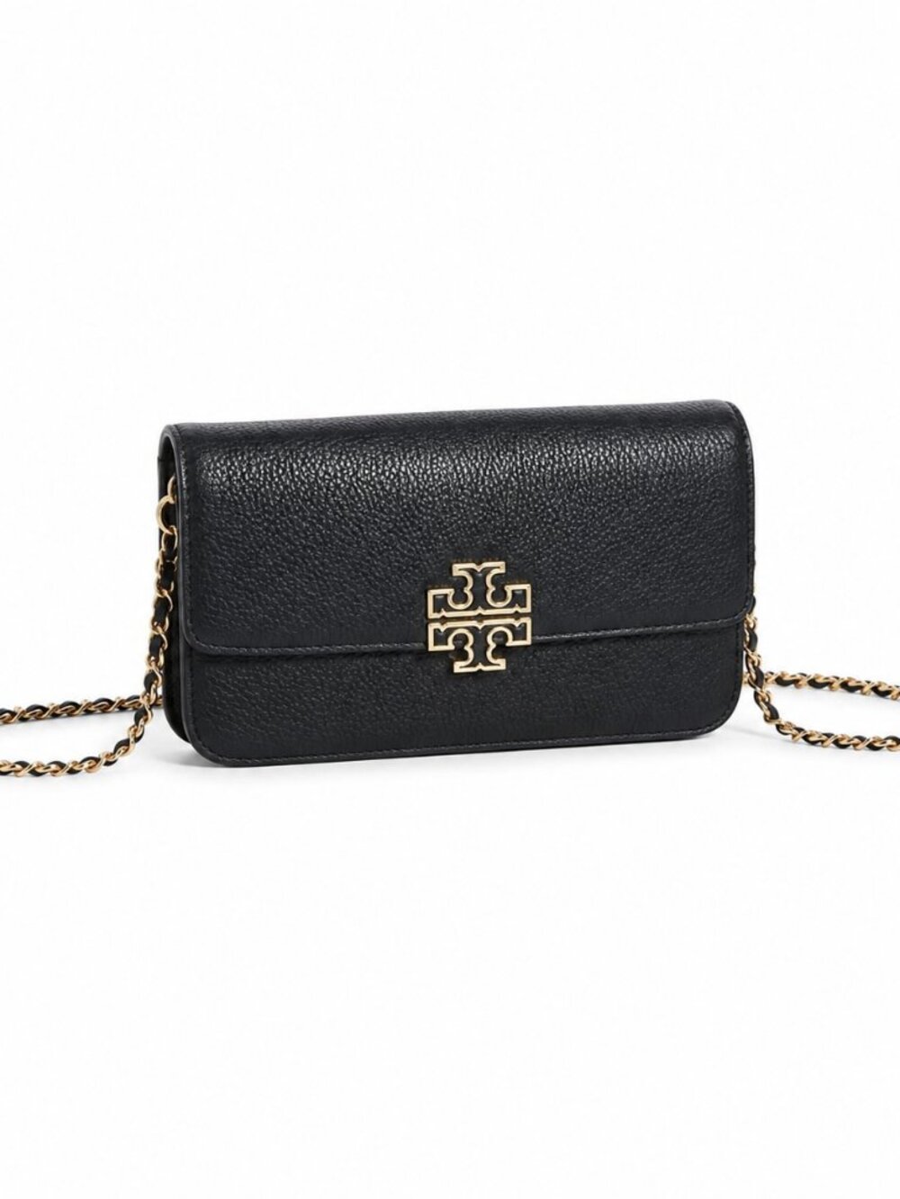 NWT Tory Burch Britten Chain Wallet Crossbody Black
